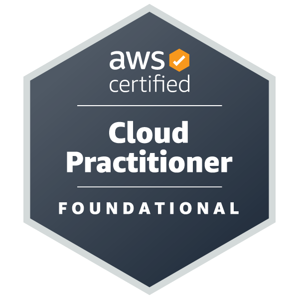 AWS Certified Cloud Practitioner certification logo - Practice exam preparation