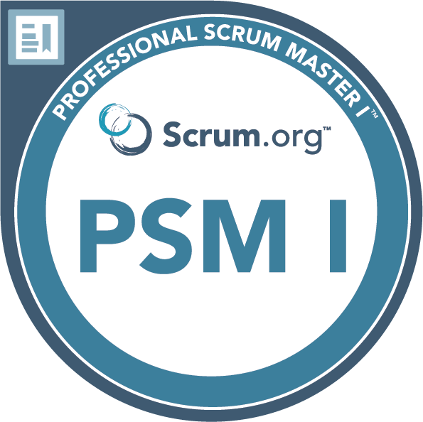 Professional Scrum Master I (PSM I) certification logo - Practice exam preparation